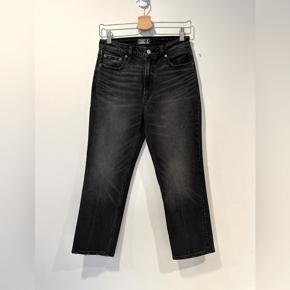 Abercrombie & Fitch Women's Cropped Simone High Rise Black Jeans